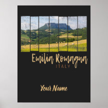 Emilia-Romagna landschap Italië vintage souvenir