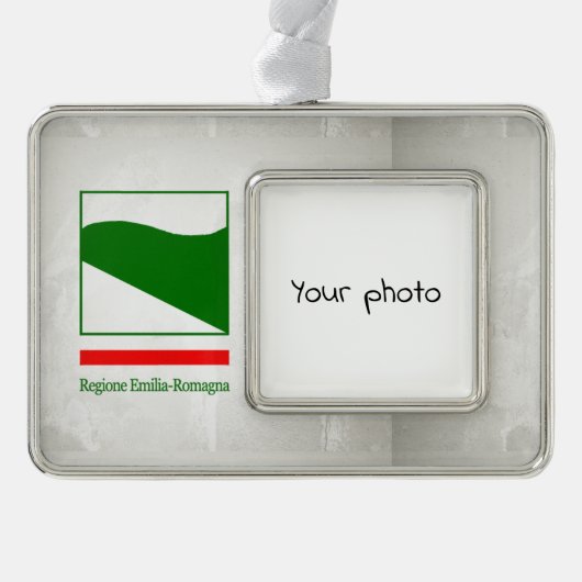 Emilia-Romagna Verzilverd Omlijst Ornament (Voorkant)