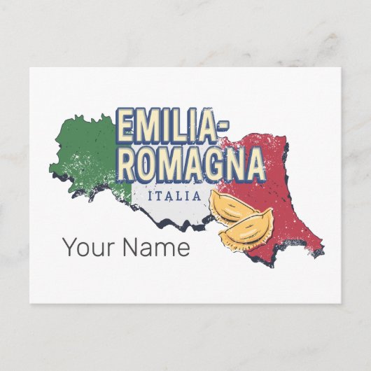 Emilia Romagna Vlag Italië Retro Regio Kaart (Voorkant)