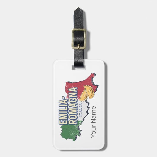 Emilia Romagna Vlag Italië Retro Regio Kaart  Bagagelabel (Voorkant verticaal)