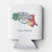 Emilia Romagna Vlag Italië Retro Regio Kaart  Blikjeskoeler (Achterkant)