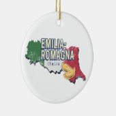 Emilia Romagna Vlag Italië Retro Regio Kaart  Keramisch Ornament (Rechts)
