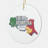 Emilia Romagna Vlag Italië Retro Regio Kaart  Keramisch Ornament (Links)