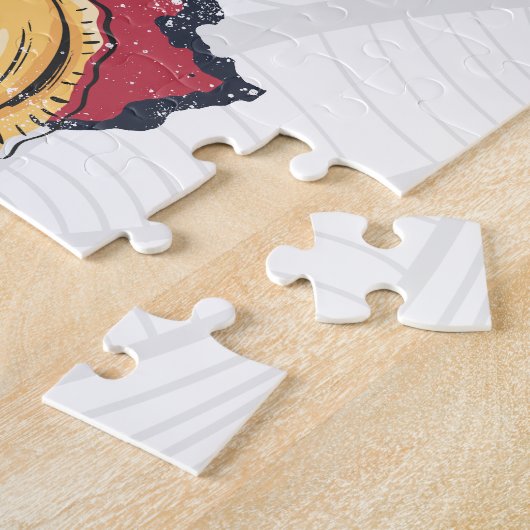 Emilia Romagna Vlag Italië Retro Regio Kaart Legpuzzel (Zijkant)