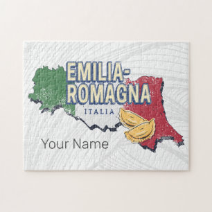 Emilia Romagna Vlag Italië Retro Regio Kaart Legpuzzel