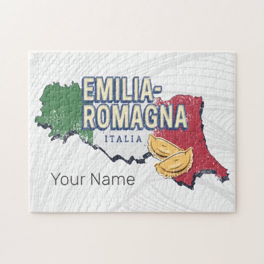 Emilia Romagna Vlag Italië Retro Regio Kaart  Legpuzzel (Horizontaal)