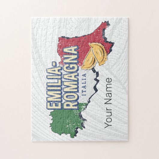 Emilia Romagna Vlag Italië Retro Regio Kaart Legpuzzel (Verticaal)