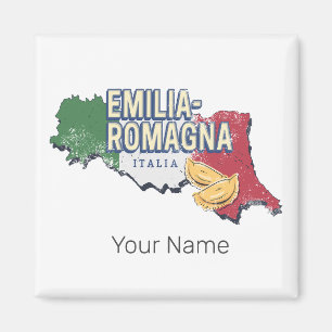 Emilia Romagna Vlag Italië Retro Regio Kaart  Magneet