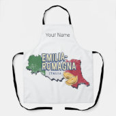 Emilia Romagna Vlag Italië Retro Regio Kaart Schort (Voorkant)