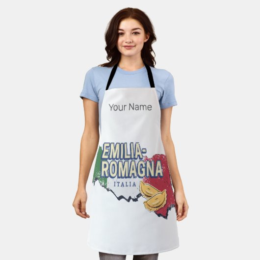 Emilia Romagna Vlag Italië Retro Regio Kaart Schort (Gedragen)