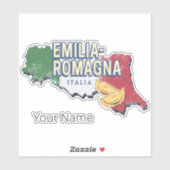 Emilia Romagna Vlag Italië Retro Regio Kaart  Sticker (Vel)