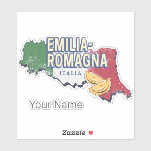 Emilia Romagna Vlag Italië Retro Regio Kaart Sticker (Vel)