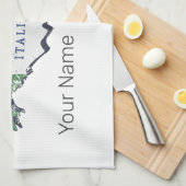 Emilia Romagna Vlag Italië Retro Regio Kaart  Theedoek (Quarter Fold)