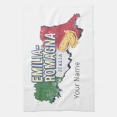 Emilia Romagna Vlag Italië Retro Regio Kaart  Theedoek (Verticaal)