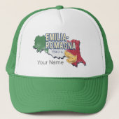 Emilia Romagna Vlag Italië Retro Regio Kaart  Trucker Pet (Voorkant)