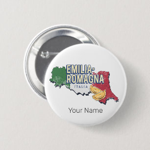 Emilia Romagna Vlag Italië Retro Regio Kaart Vinta Ronde Button 5,7 Cm