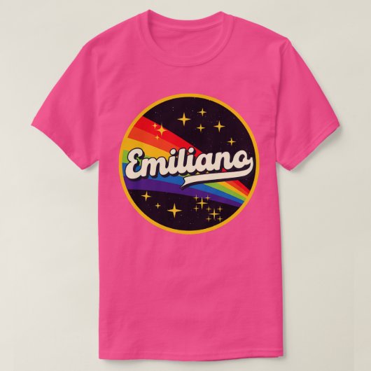 Emiliano regenboog in ruimte  stijl t-shirt (Design voorkant)
