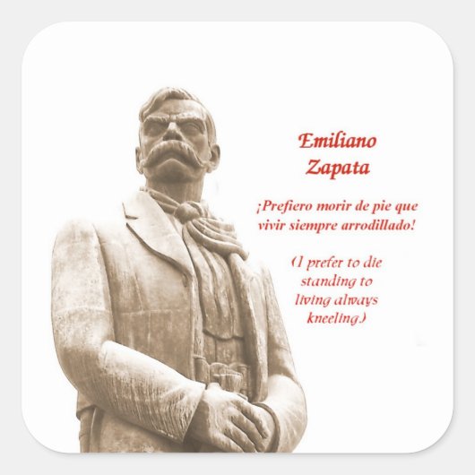 Emiliano Zapata citaat sticker (Voorkant)