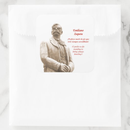 Emiliano Zapata citaat sticker (Tas)