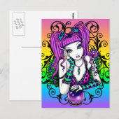 "Emilicous" Crystal Ball Rainbow Fairy Briefkaart (Voorkant / Achterkant)