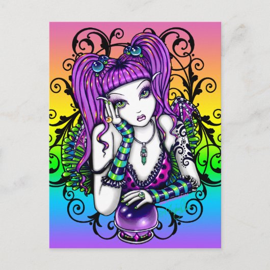 "Emilicous" Crystal Ball Rainbow Fairy Briefkaart (Voorkant)
