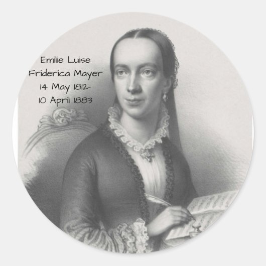 Emilie Luise Friderica Mayer Ronde Sticker (Voorkant)