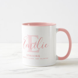 Emilie-naam betekent zachte roze monogram mok