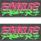 Emilie Vorname Name Graffiti Aufkleber Sticker (Voorkant)