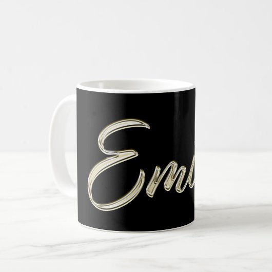 Emilio Name whitegold Tasse Teetasse Kaffeetasse Koffiemok (Voorkant links)