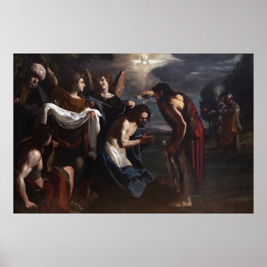Emilio Savonanzi - De doop van Christus - Circa 16 Poster (Voorkant)