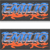 Emilio Vorname Name Graffiti Aufkleber Sticker (Voorkant)