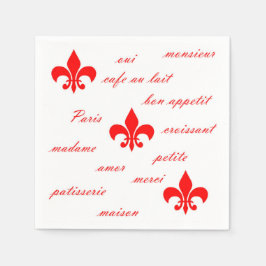 Emilion Paper Napkins Red over White Servet