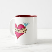 Emily - Aangepast Tattoo T-shirts en cadeautjes Tweekleurige Koffiemok (Voorkant links)