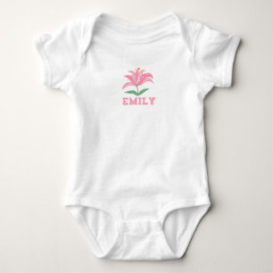 Emily babymeisje roze lelie bloes body romper