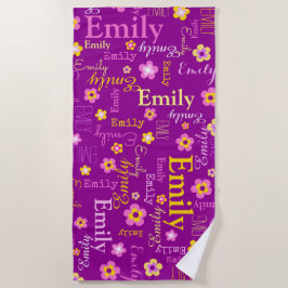 Emily bloemen naam strandhanddoek strandlaken