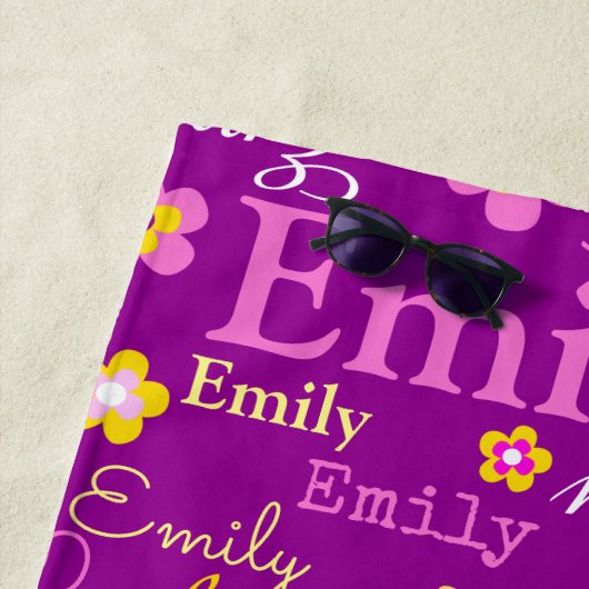 Emily bloemen noemen strandhanddoek strandlaken (In situ)