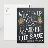 Emily Bronte citeert briefkaart, wat onze ziel ook Briefkaart (Voorkant / Achterkant)