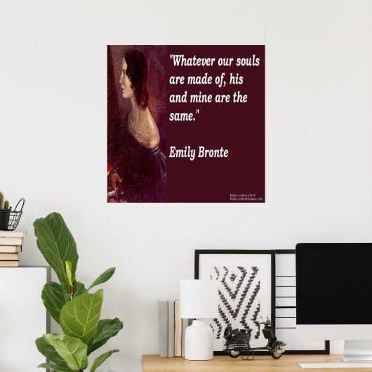 Emily Bronte en beroemd Ons Poster van het Citaat (Thuiskantoor)