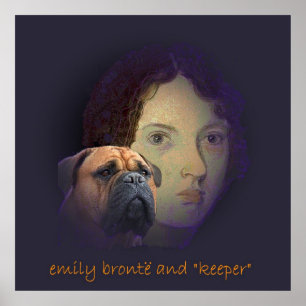 Emily Bronte en haar hond "Keeper" Poster