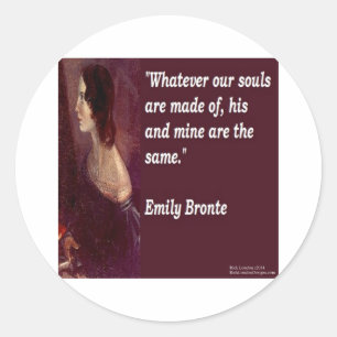 Emily Brontë & Famous Our Souls Citaat Ronde Sticker