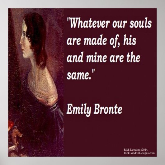 Emily Brontë & Famous Our Souls Quote Poster (Voorkant)