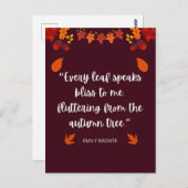 Emily Bronte herfstcitaat Briefkaart (Voorkant / Achterkant)