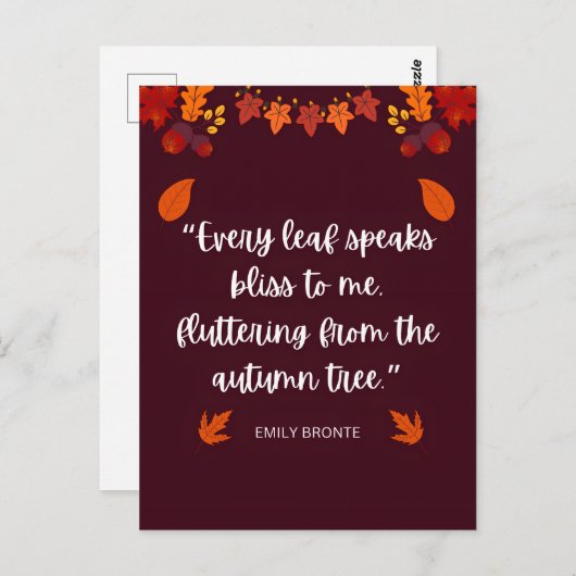 Emily Bronte herfstcitaat Briefkaart (Voorkant / Achterkant)