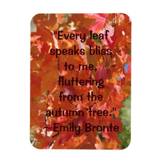 Emily Bronte herfstcitaat Magneet (Verticaal)