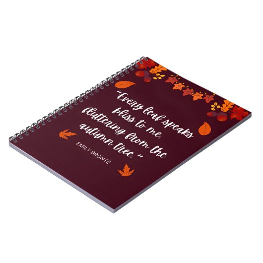 Emily Bronte herfstcitaat Notitieboek (Linkerzijde)