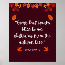 Emily Bronte herfstcitaat Poster