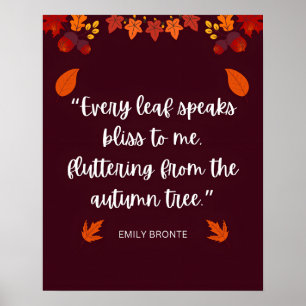 Emily Bronte herfstcitaat Poster