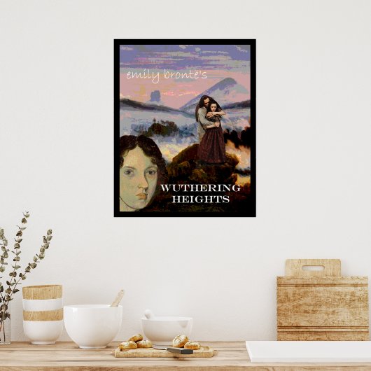 Emily Bronte met Heathcliff en Cathy Poster (Keuken)