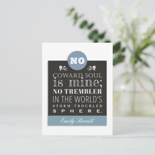 Emily Bronte Poem Quote - Geen Coward Soul is mijn Briefkaart (Staand voorkant)