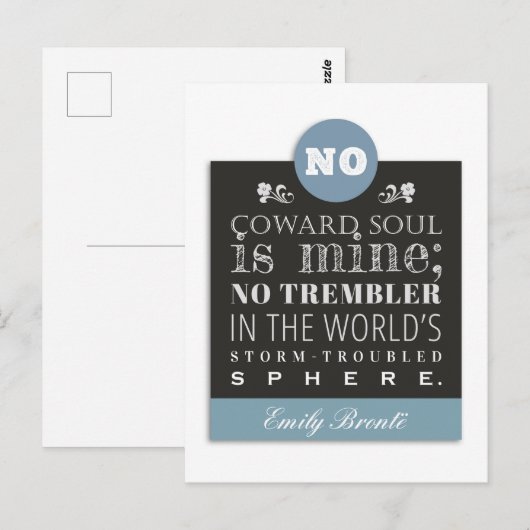 Emily Bronte Poem Quote - Geen Coward Soul is mijn Briefkaart (Voorkant / Achterkant)